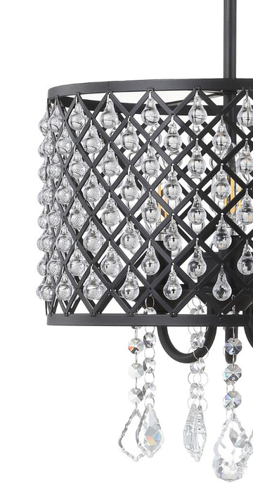 Gigi Metal/Crystal Adjustable LED Drop Chandelier - JONATHAN Y